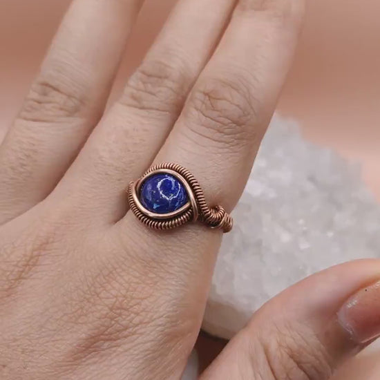 Niya - Lapis Lazuli Ring By Sanguine Aura Handcrafted Jewellery